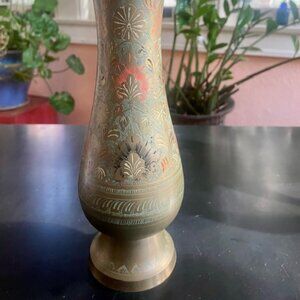 Vintage Brass Vase 10" made in India